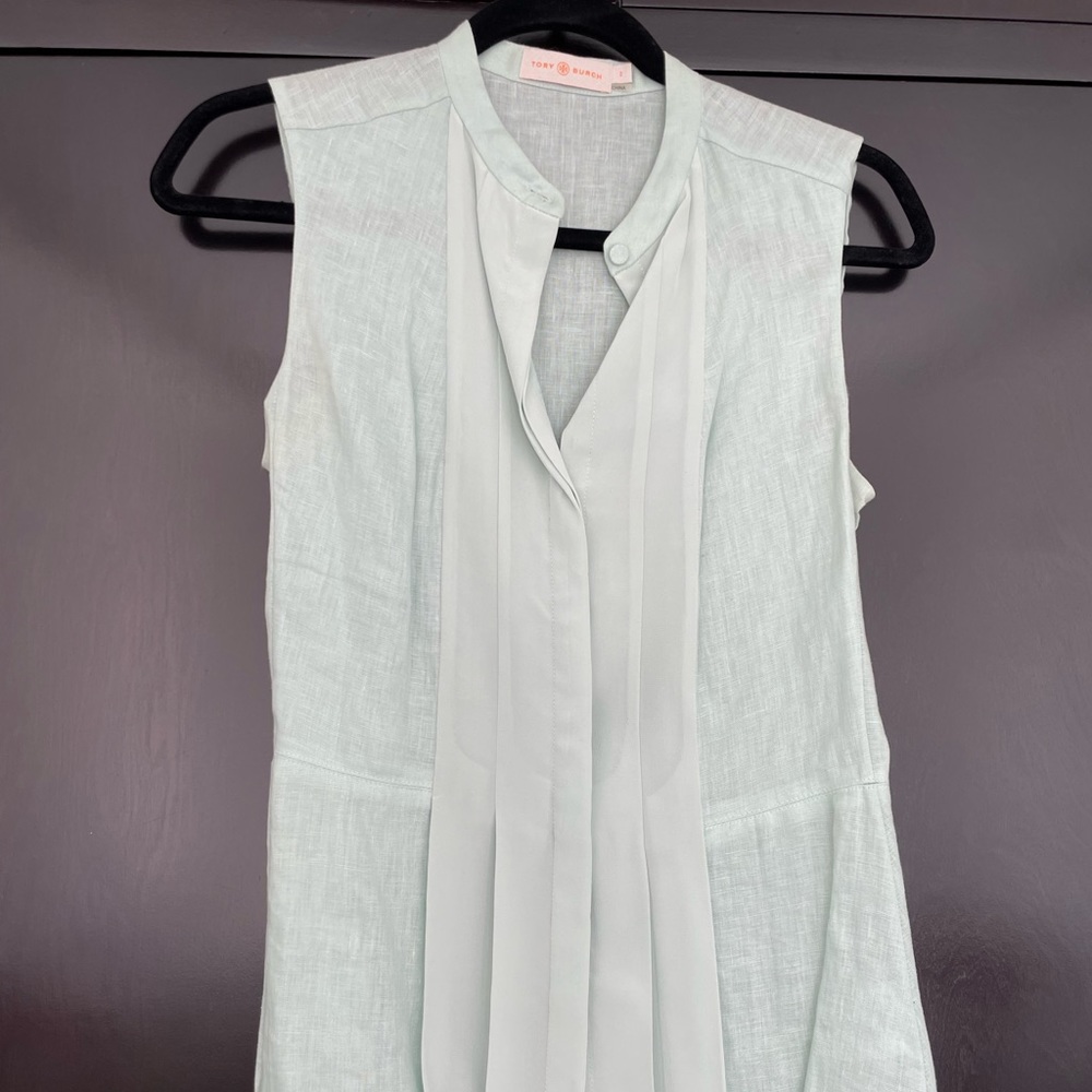 NWOT Tory burch silk and linen peplum blouse